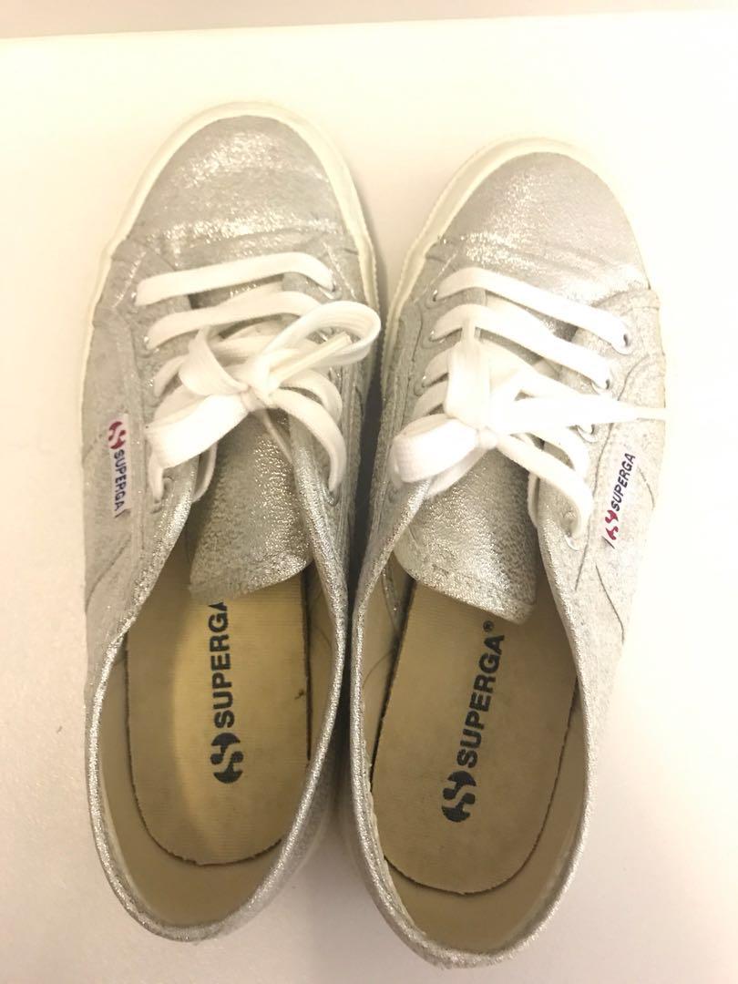 Superga clearance silver sneakers