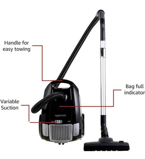 AmazonBasics Cylinder Vacuum Cleaner Hoover with bag, 3.0 L, 700 W, TV