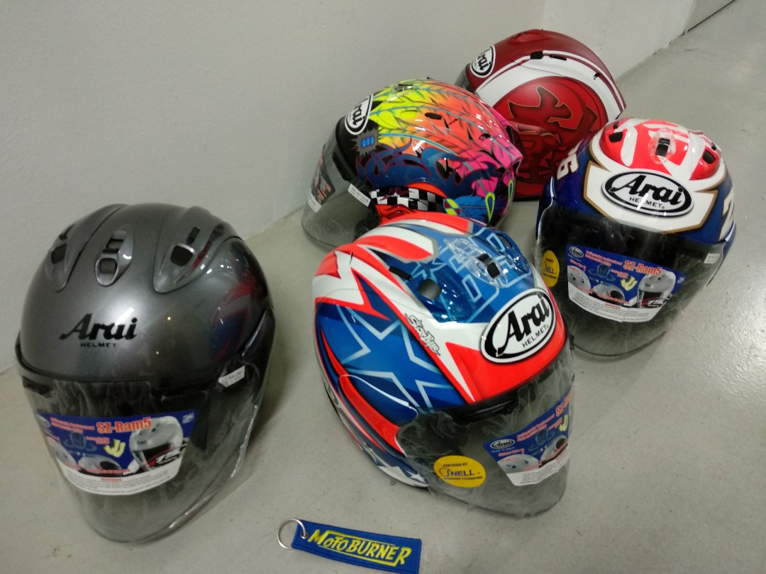 Arai RAM helmet (Category: Motorcycle Accessories) located in Singapore. Submitted by stellar_motoburner (Listing ID 181968669, Image 1). Description: .
