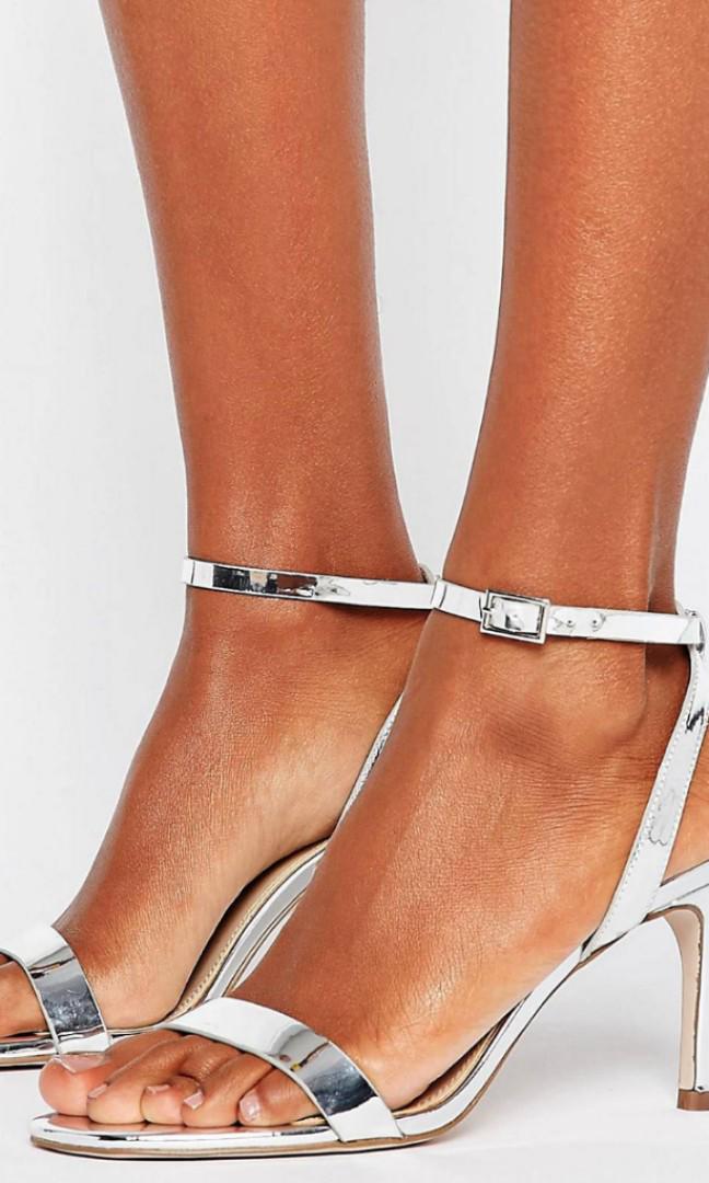 silver strappy heels asos