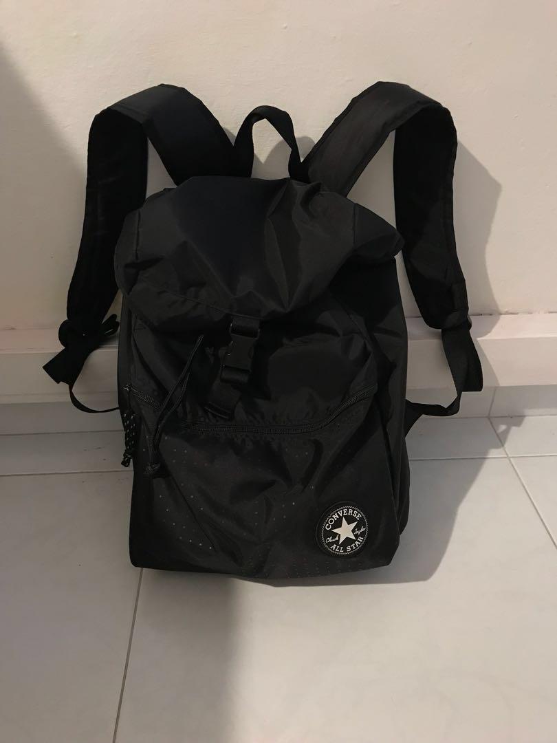 converse black backpack