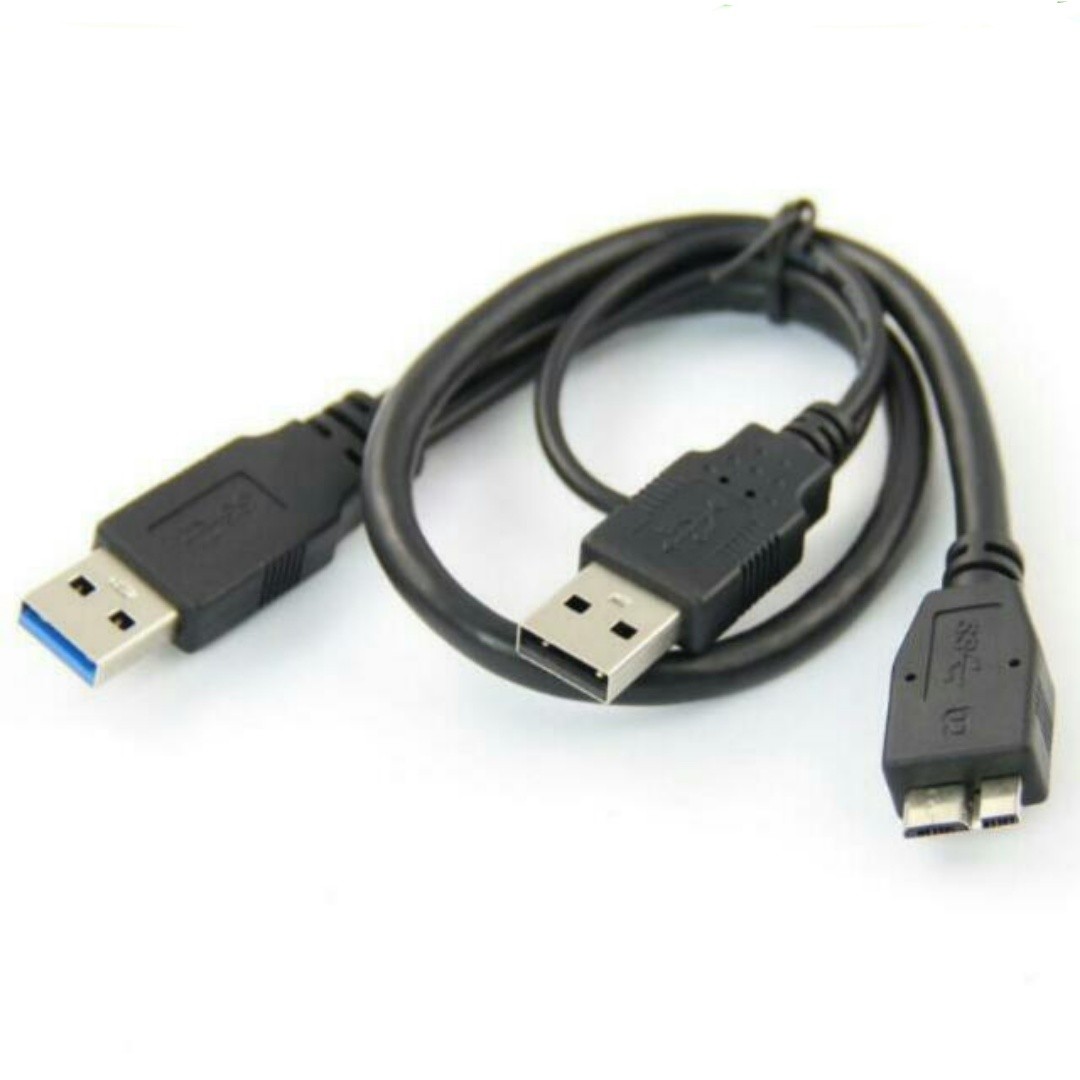 Brand New Micro USB 3.0 To Dual USB Y Cable For External Portable