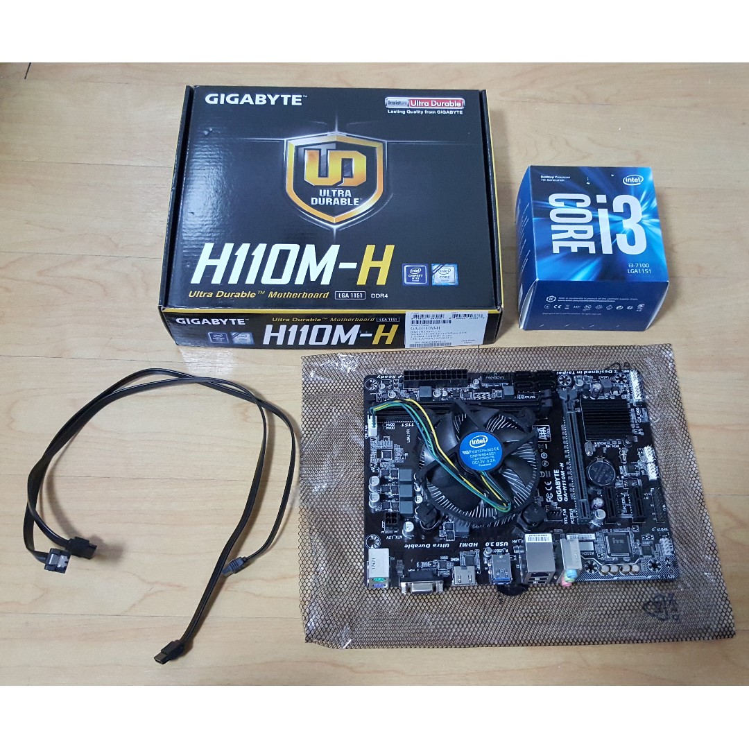 Bundle i37100 processor + Gigabyte H110MH motherboard, Computers & Tech, Parts & Accessories