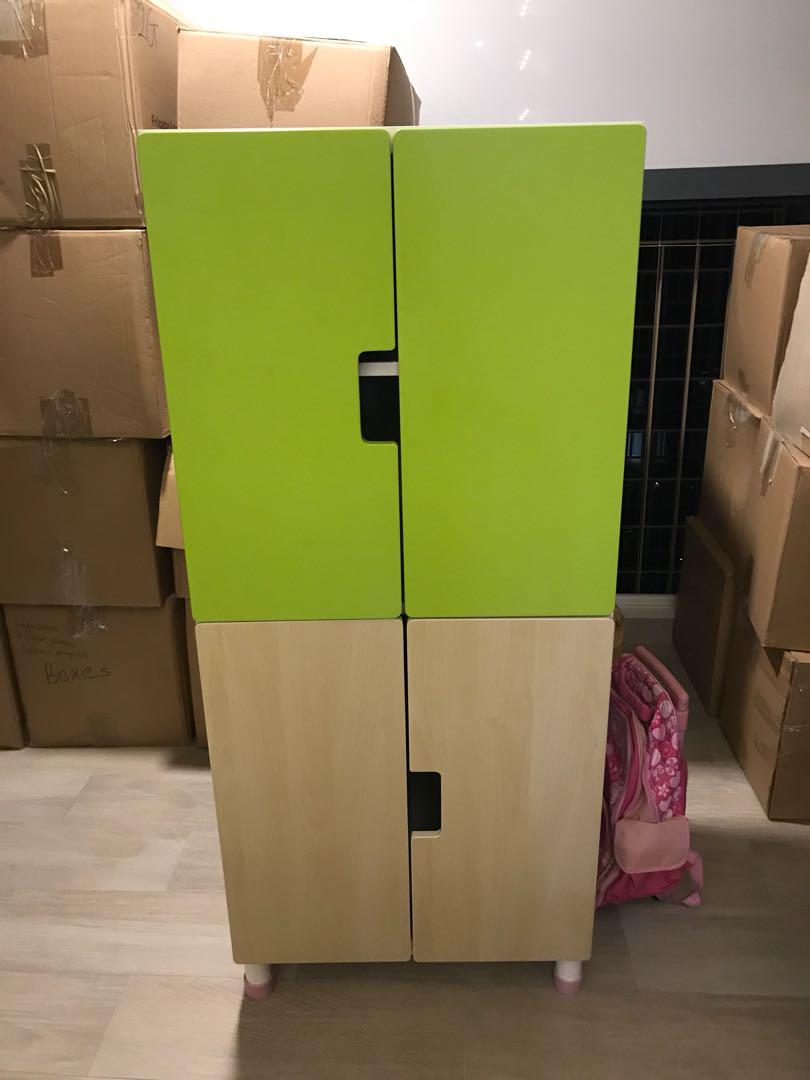 Children S Wardrobe From Ikea Furniture Shelves Drawers On