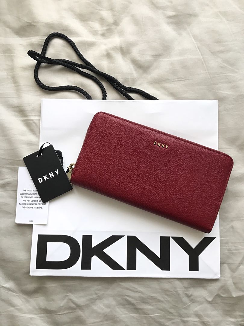 dkny wallet red