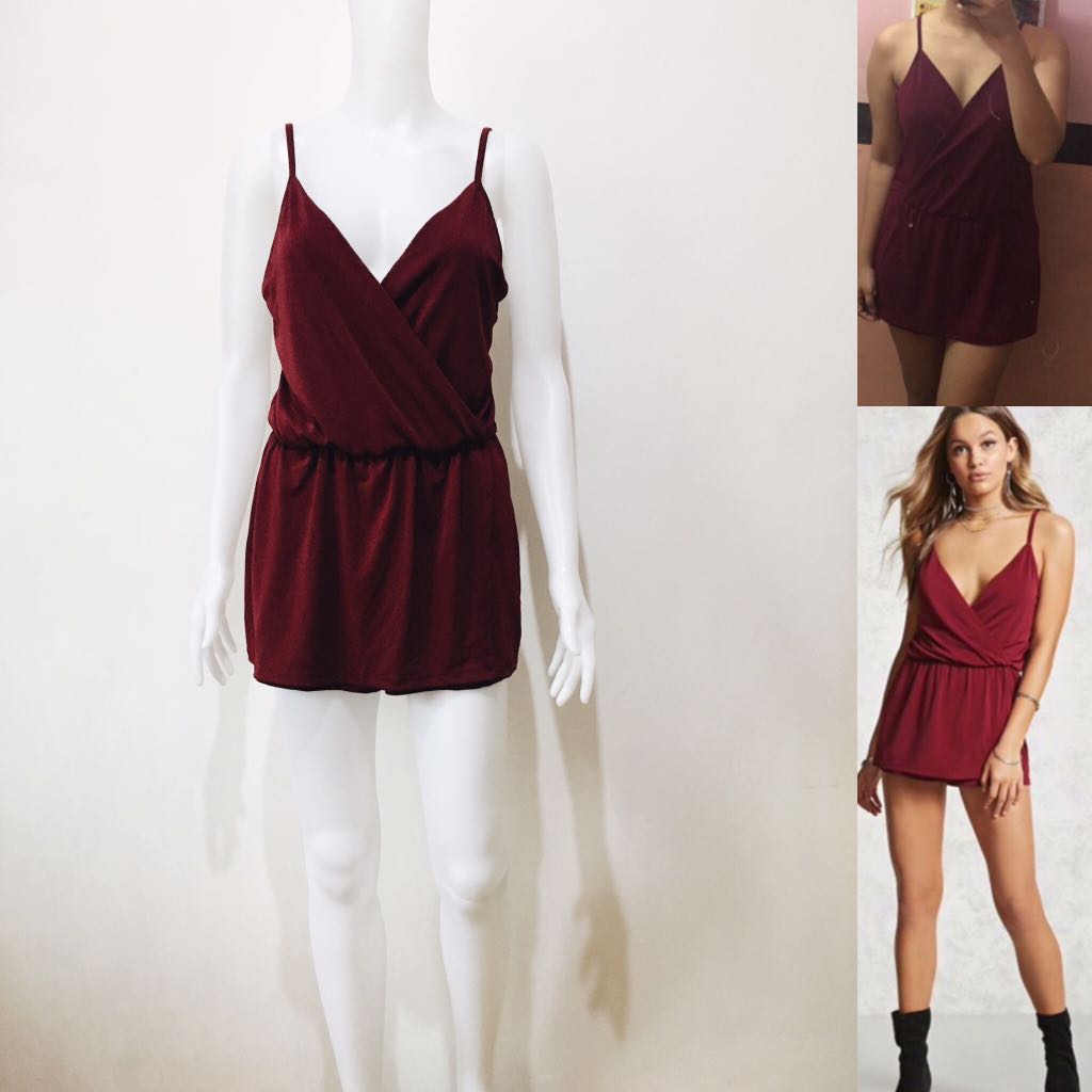 forever 21 burgundy jumpsuit