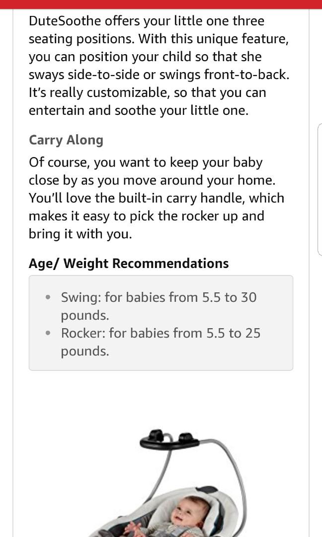 Graco Duetsoothe Swing And Rocker In Winslet Babies Kids