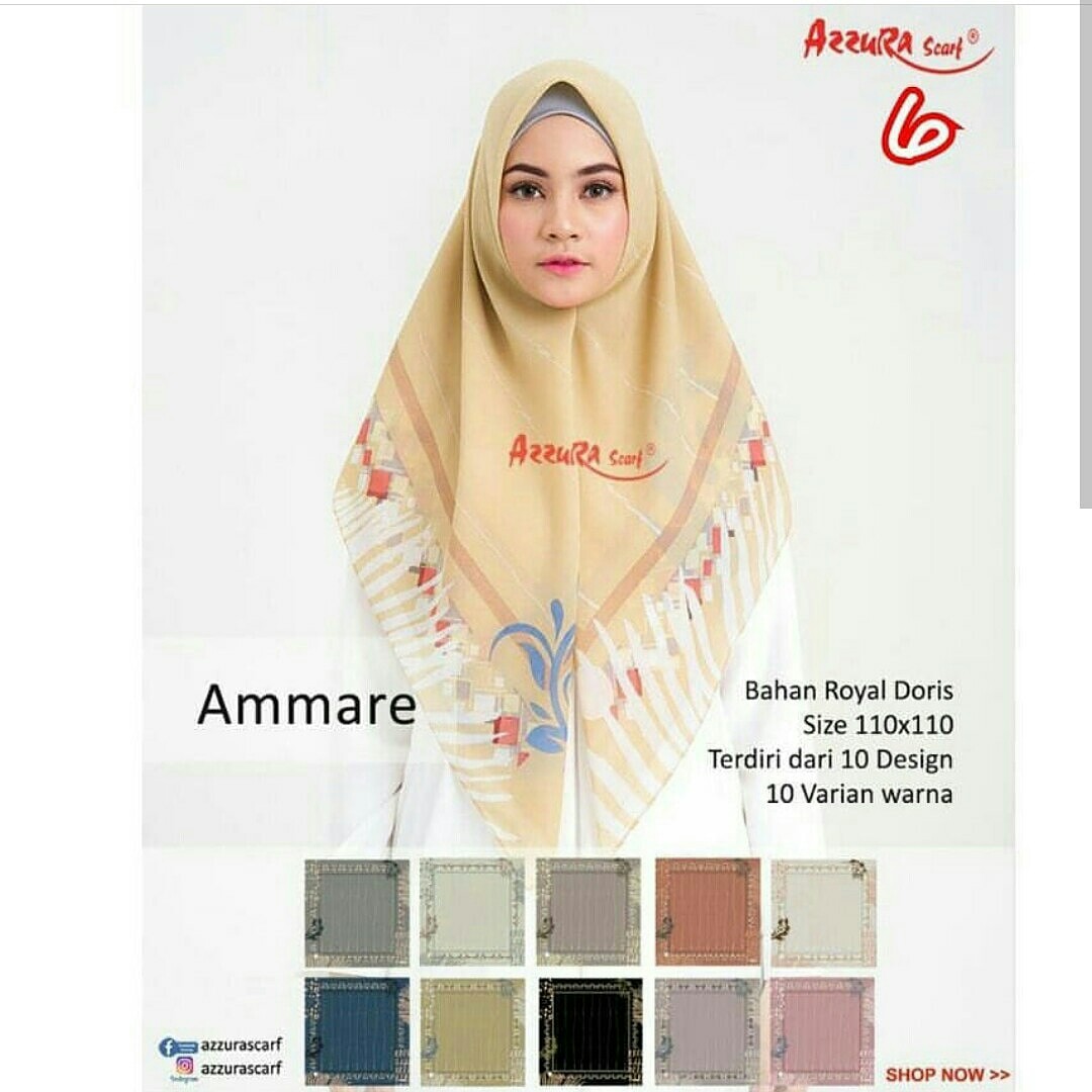 Grosir Jilbab Segi 4 Ammare Azzura Scarft Design 6 Womens Fashion