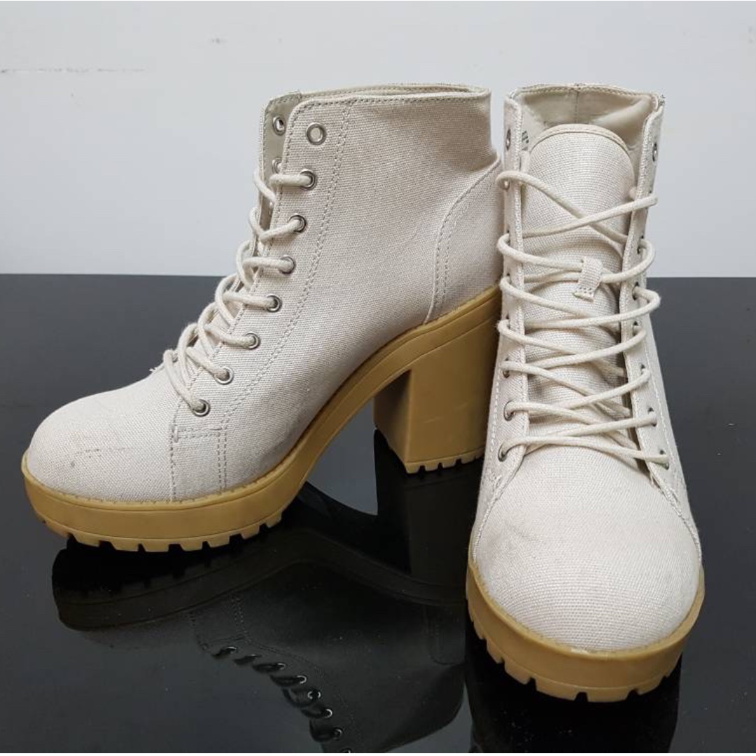 Canvas platform boots sale