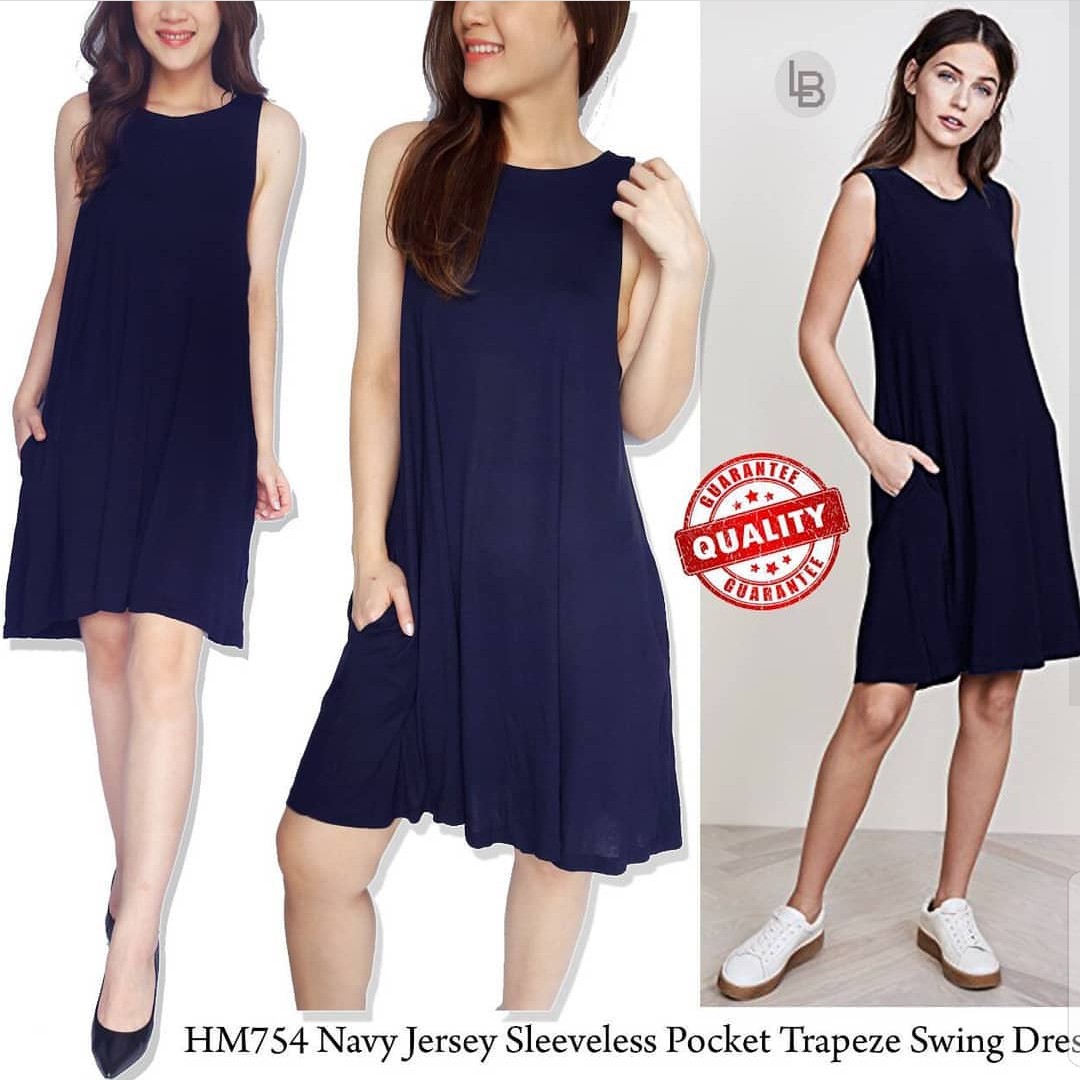jersey swing dress with pockets
