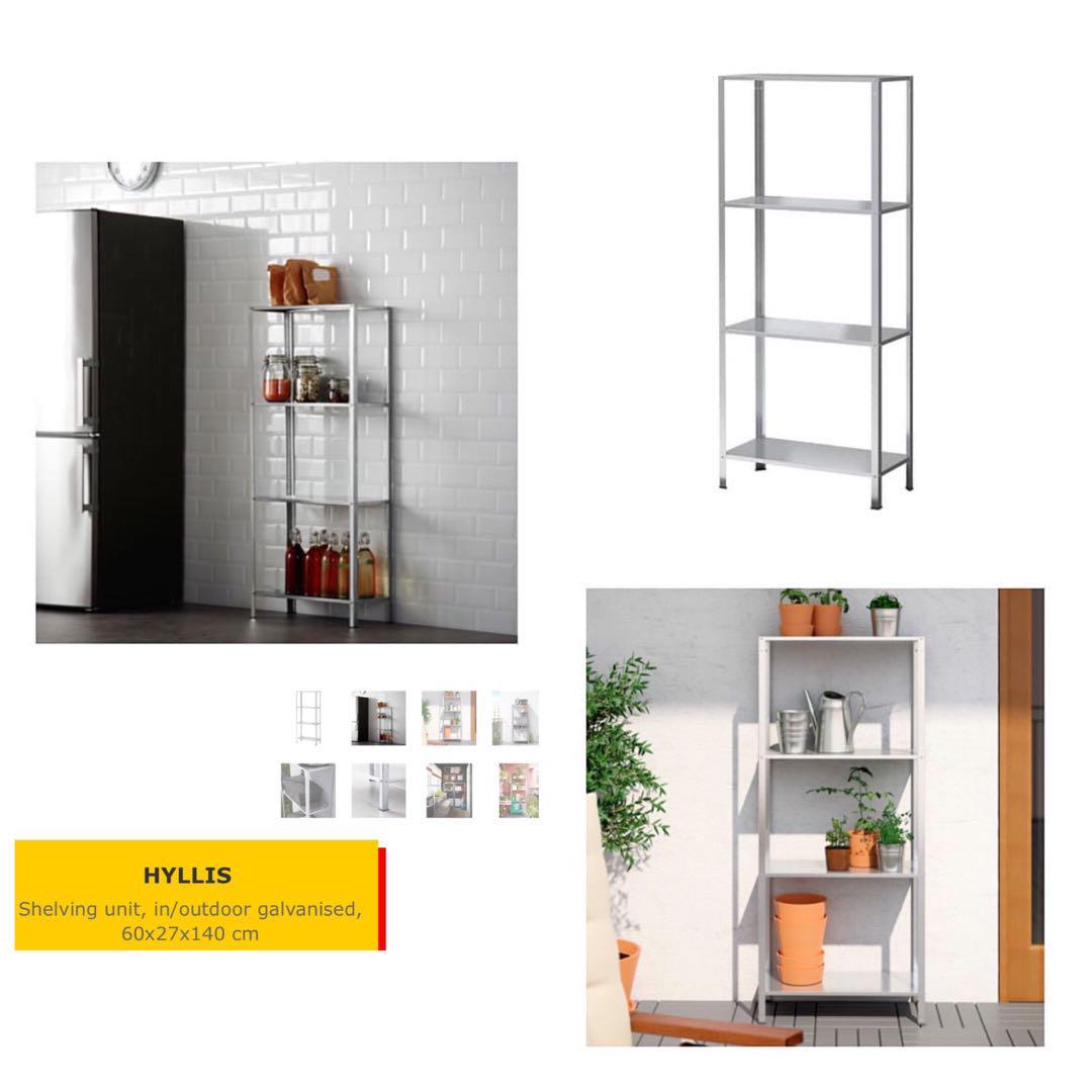 Ikea (New In Packaging) Hyllis Shelving Unit, Galvanised, Furniture