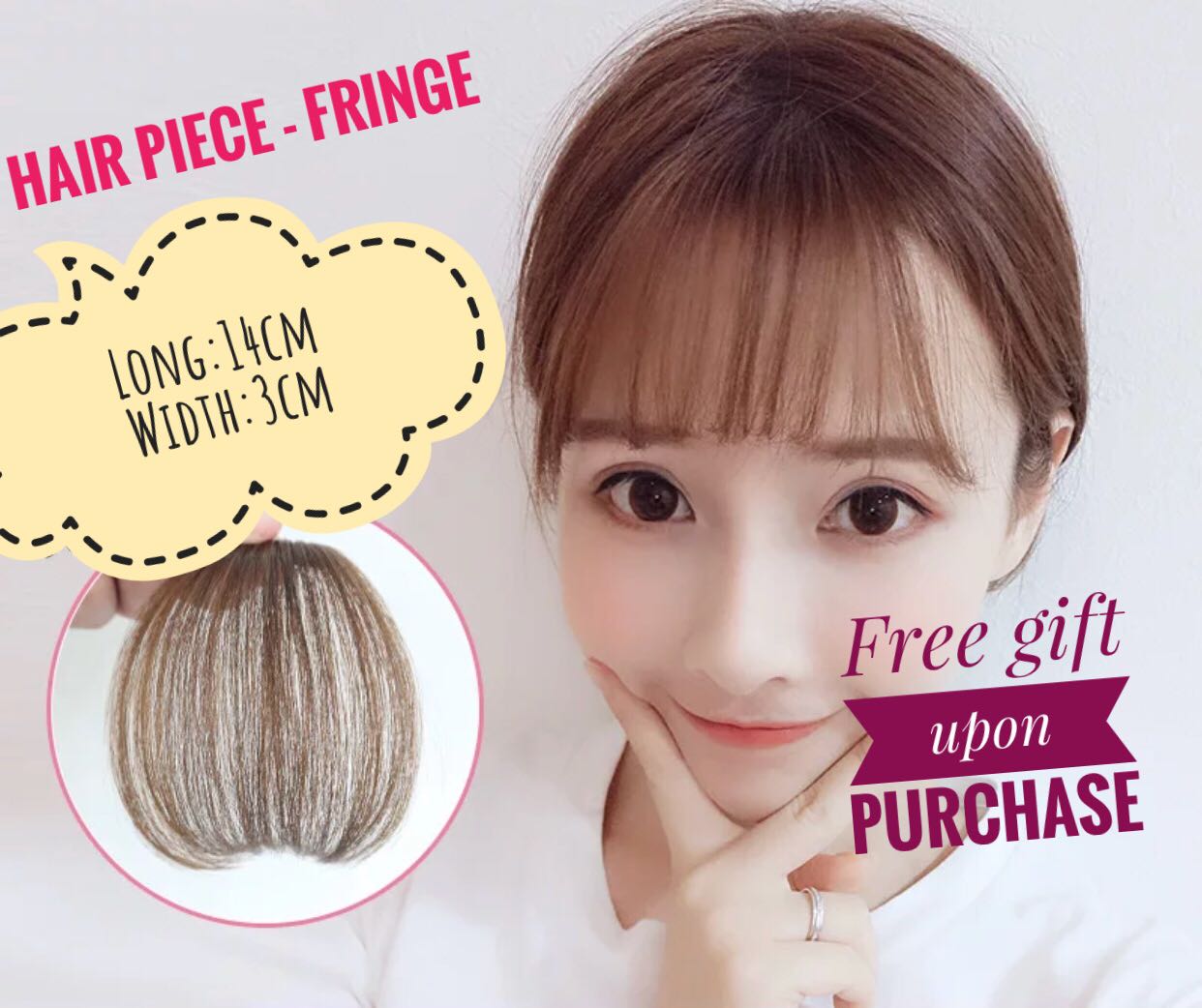 In Stock Hair Piece Fringe Bang Black Or Dark Brown
