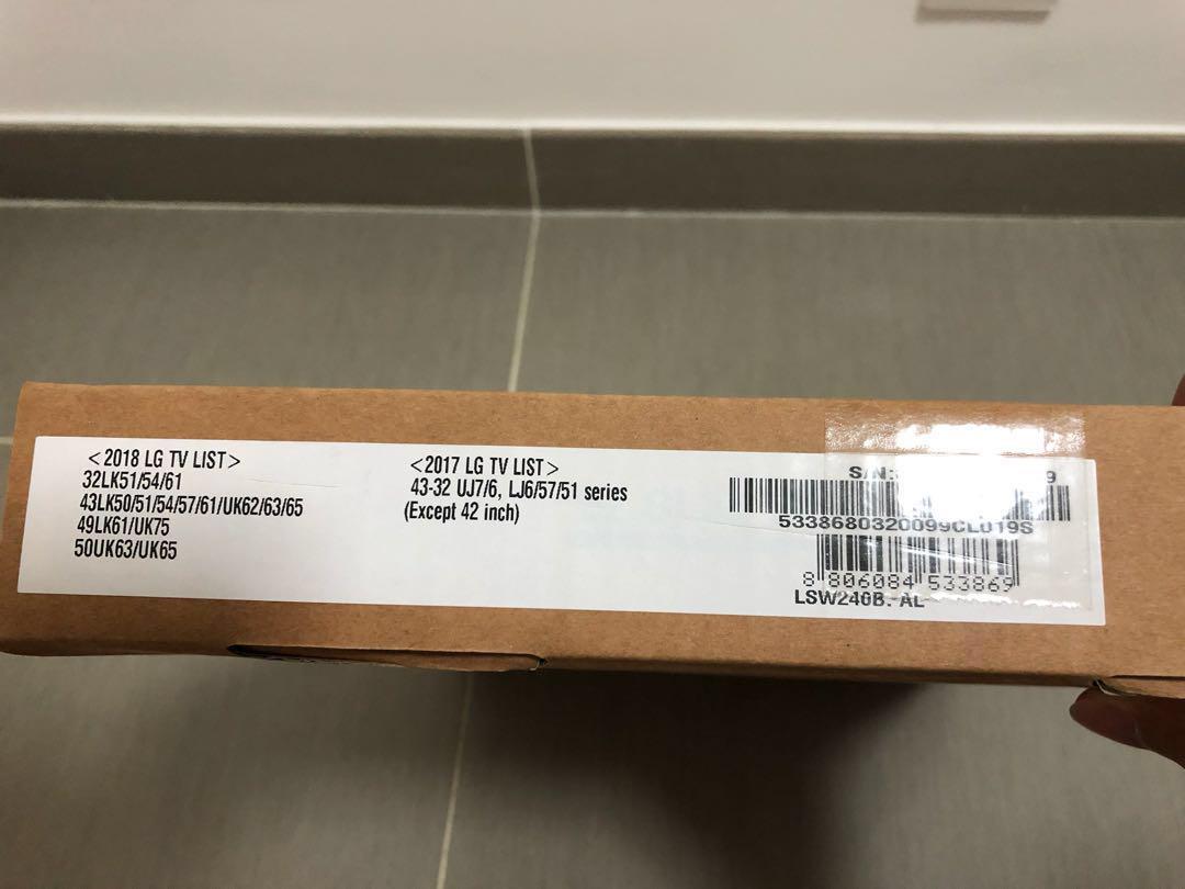 LG TV EZ Slim Wall Mount LSW240B (活動掛牆架), 家庭電器, 電視 & 其他娛樂, 電視組件及配件 Carousell