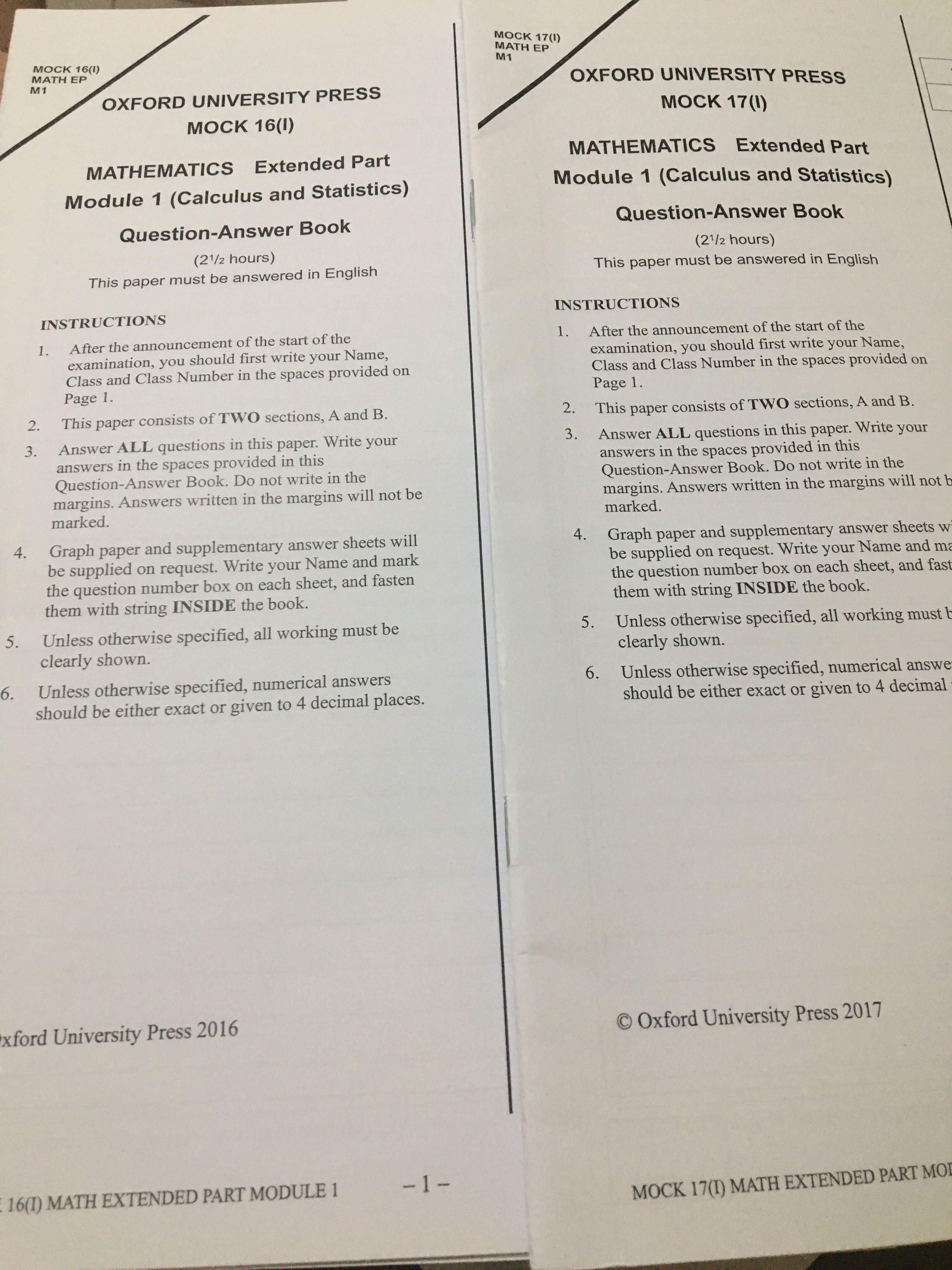 M1 Oxford University Mock Exam Textbooks On Carousell