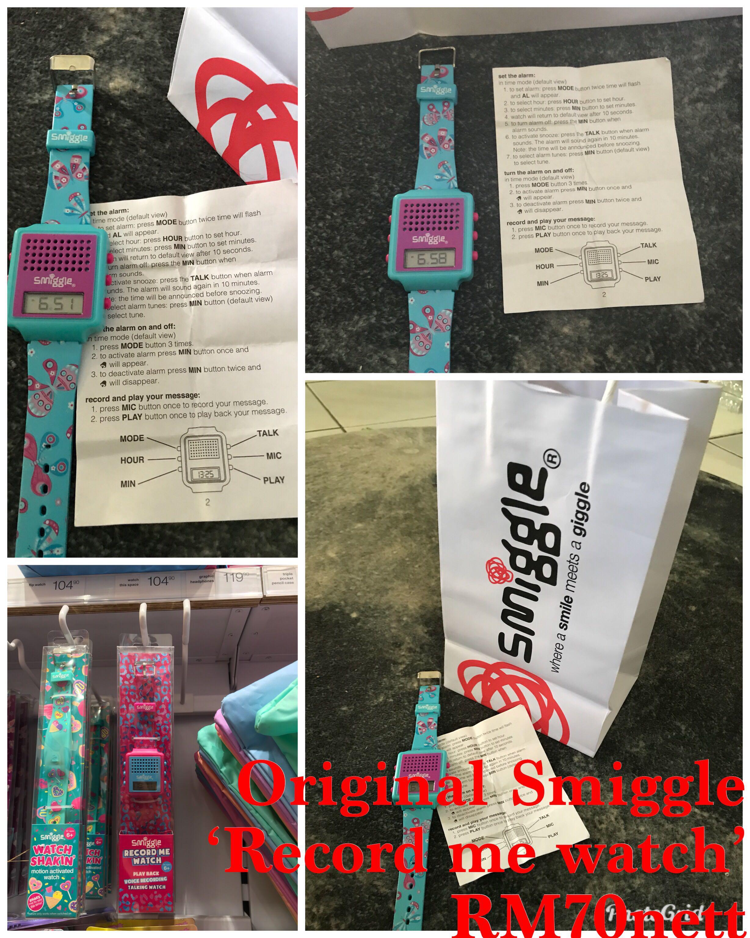 Mark Down Price Smiggle Record Me Watch Original Babies