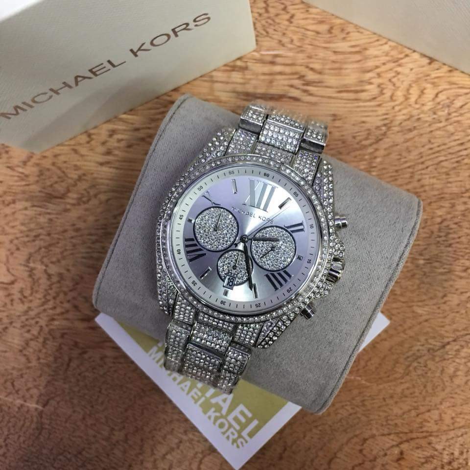 michael kors bradshaw silver tone watch