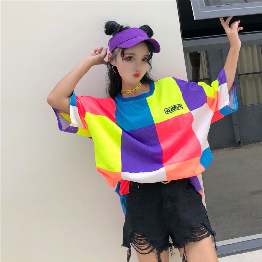colourful t shirt dress