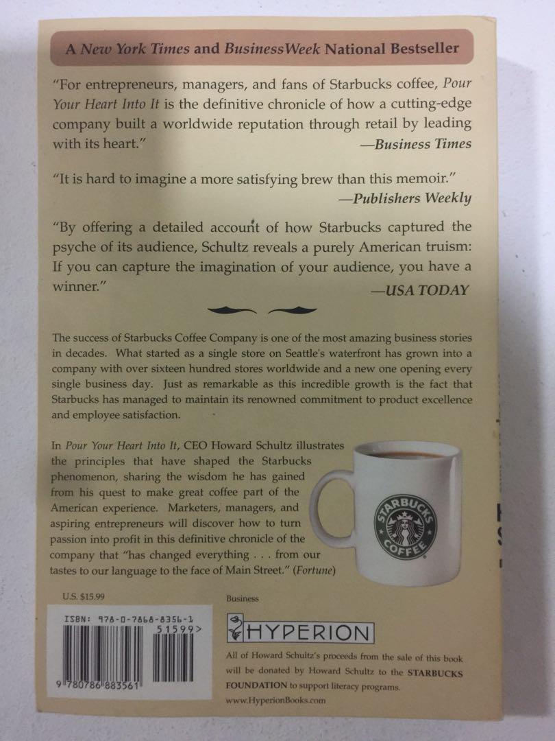 Pour Your Heart Into It Starbucks Books Stationery Non Fiction On Carousell