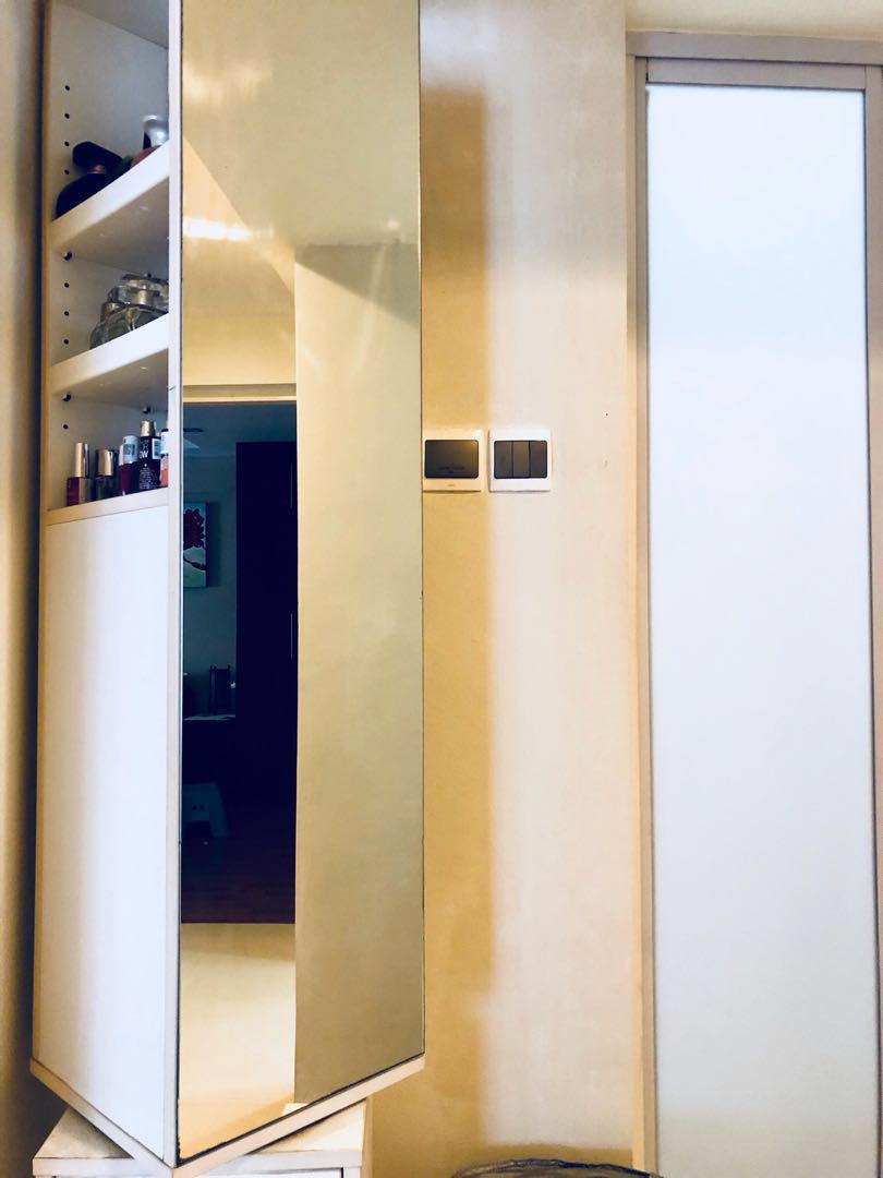 Revolving Dressing Mirror Cabinet With Storage Furniture Others