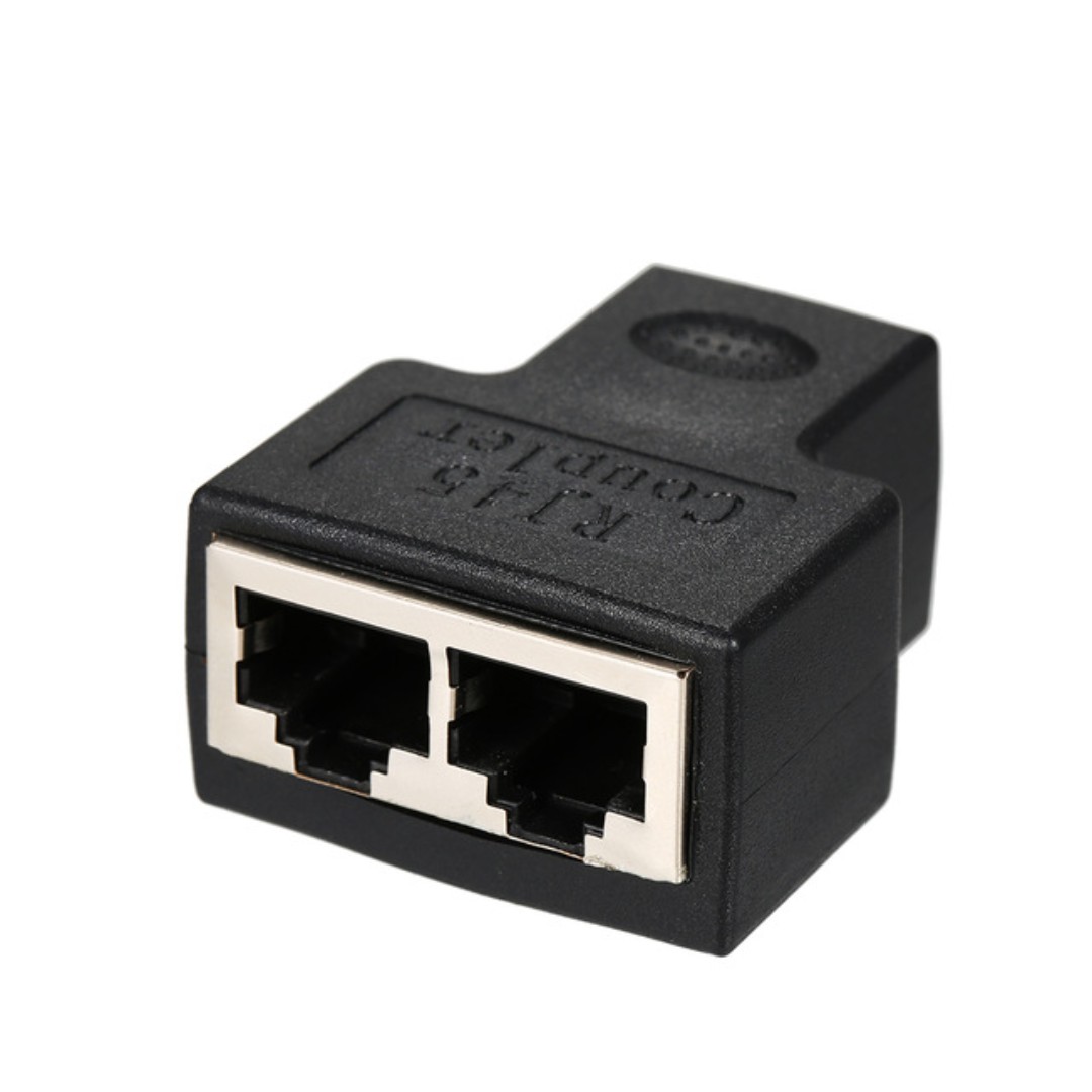 RJ45 Splitter Adapter Connector 1 to 2 Female Ports for CAT 5/CAT 6/CAT ...