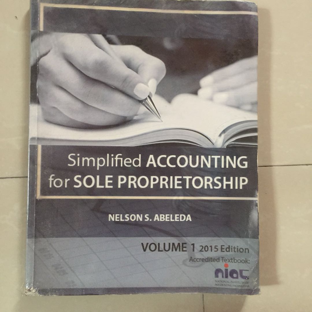 Simplified accounting for sole proprietorship, Hobbies & Toys, Books