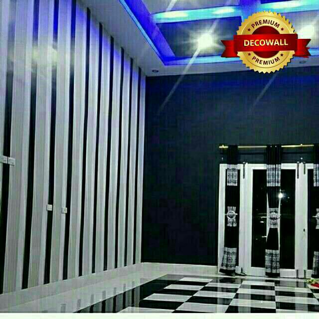 Wallpaper Sticker Dinding Uk 45cm X 10m Garis Hitam Elegan