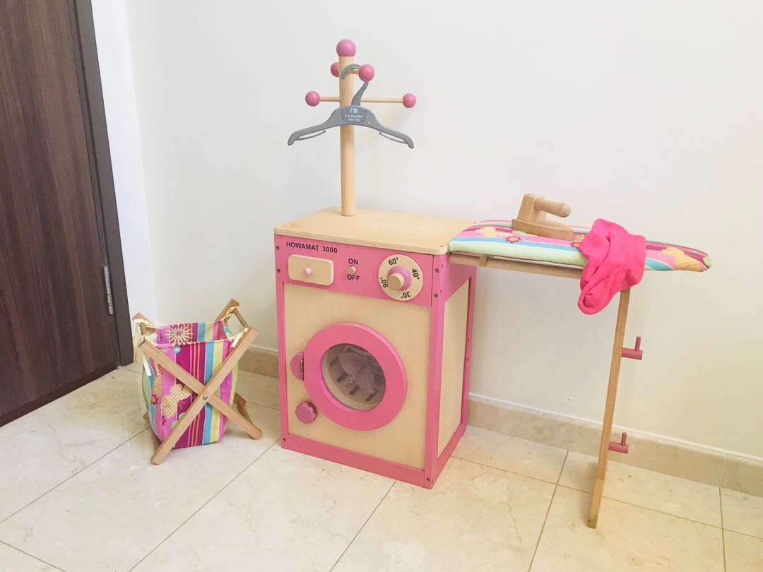 Wooden toy washing best sale machine