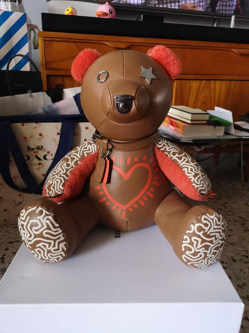Coach leather top teddy bear