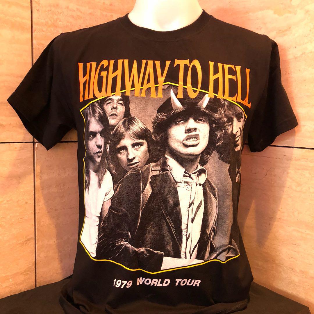 Acdc Highway To Hell World Tour 1979 T Shirt Men S Fashion Clothes Tops On Carousell