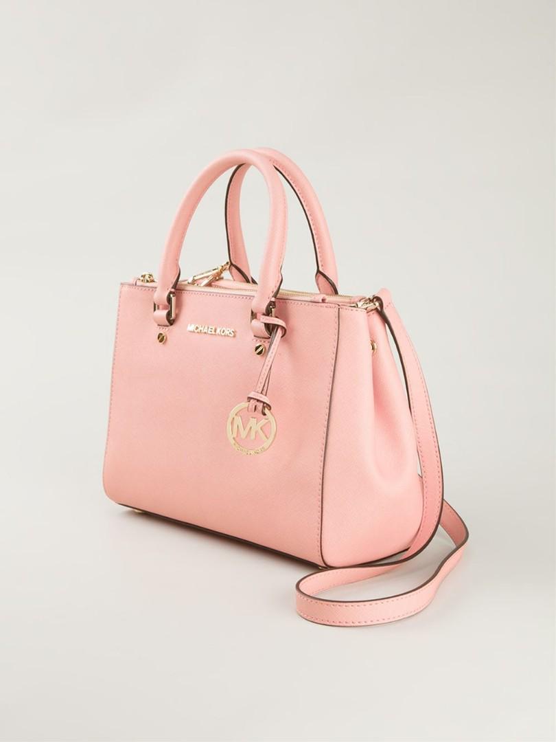 pink and rose gold michael kors bag