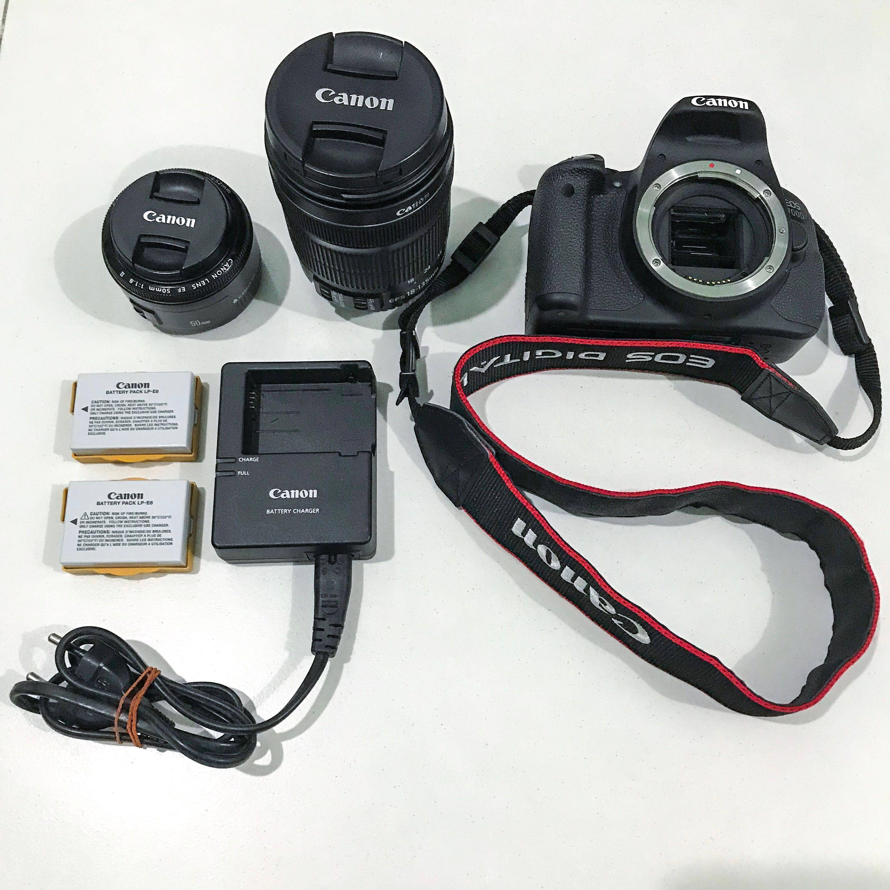 Canon Eos 700d With 2 Lenses 18 135mm 50mm Photography