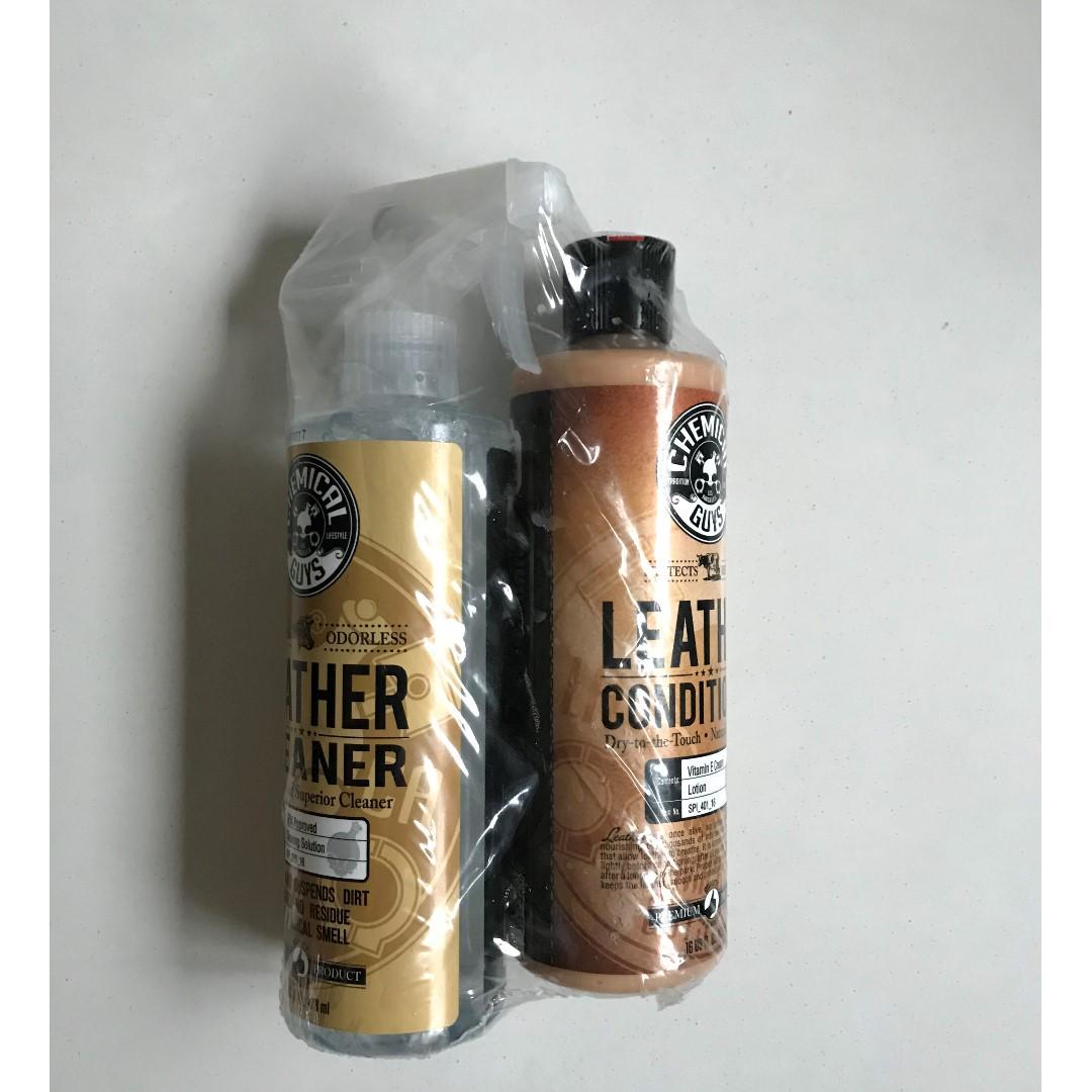 Chemical Guys Leather Cleaner and Conditioner Complete Leather Care Kit