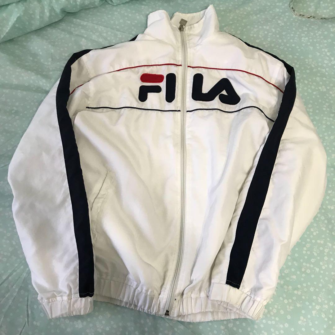 White cheap fila coat