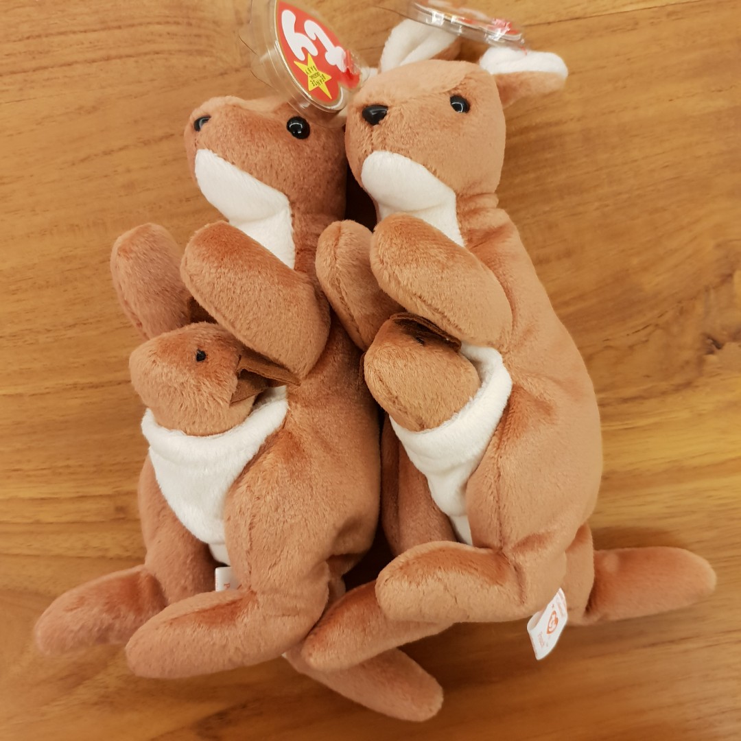 stuffed kangaroo with baby in pouch