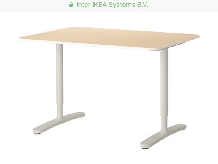 Ikea Bekant Adjustable Height Office Table Furniture Tables