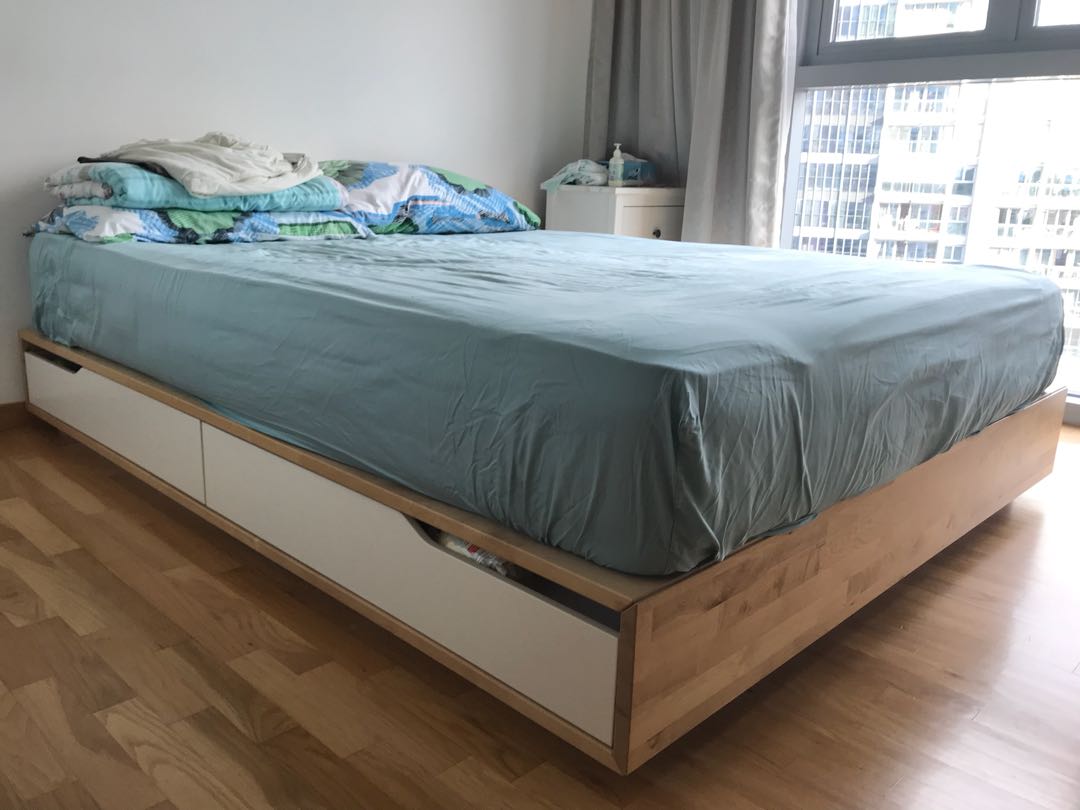 Ikea Queen Bed Mattress Furniture Beds Mattresses On Carou Photo