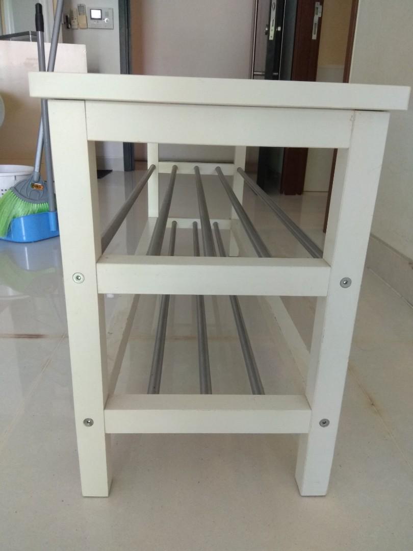 Ikea Tjusig Bench With Shoe Storage Shoe Rack Furniture Shelves