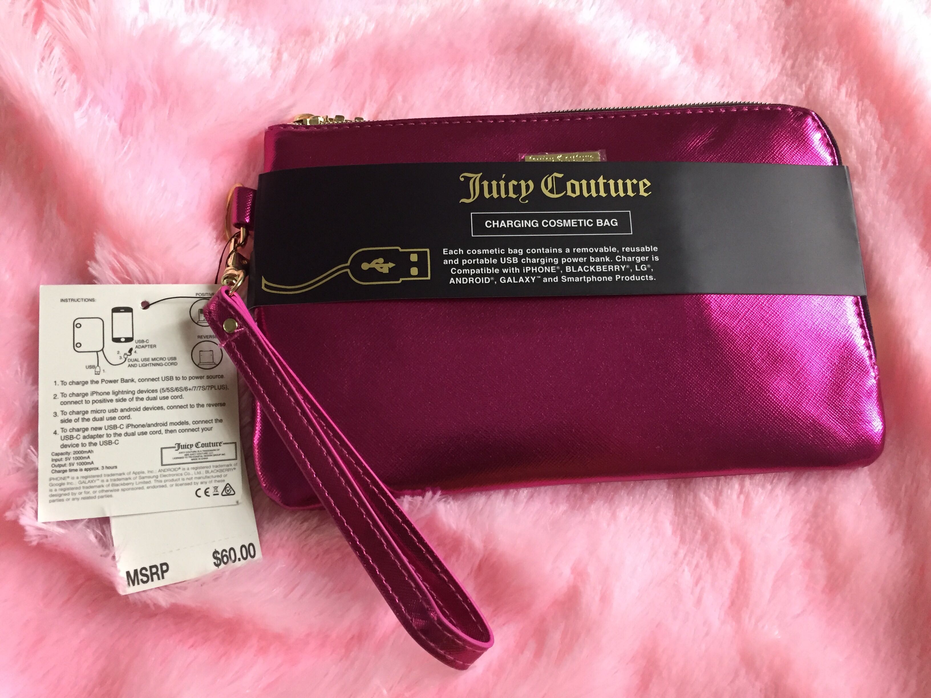 Juicy couture charging cosmetic bag clearance