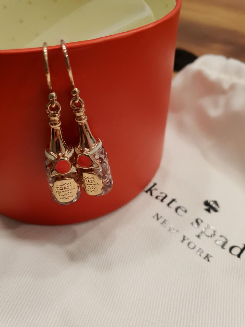 Kate Spade champagne bottle earrings