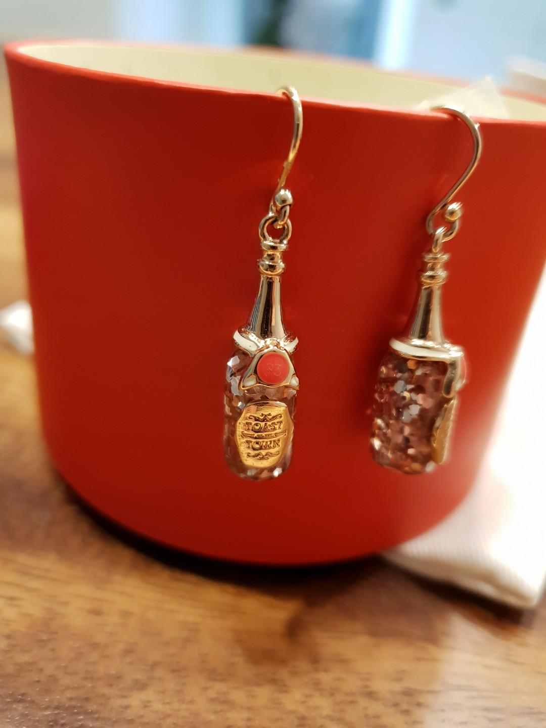 Kate Spade champagne bottle earrings