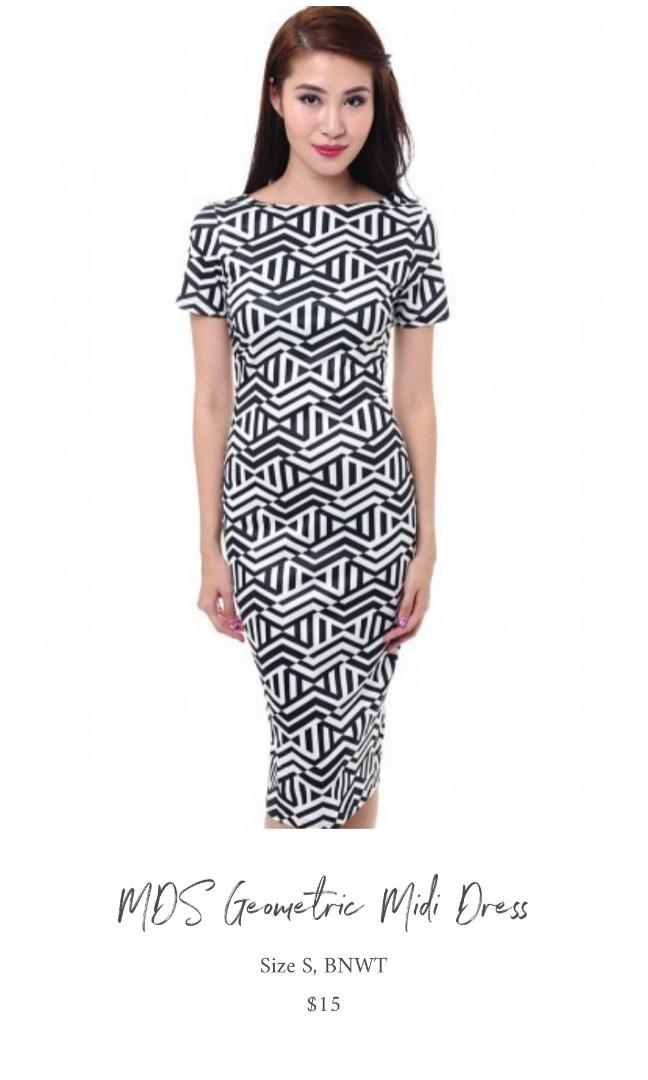 geometric midi dress