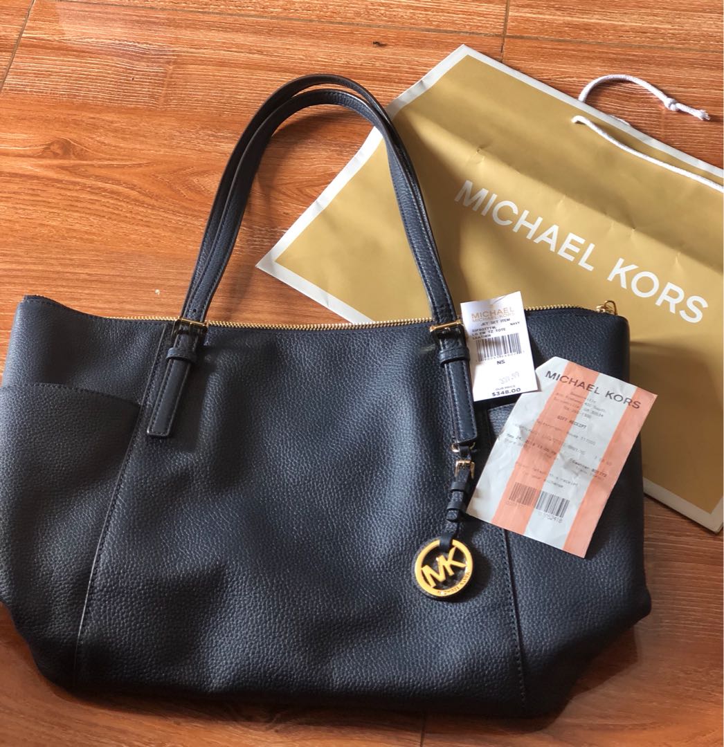 michael kors jet set tote navy blue