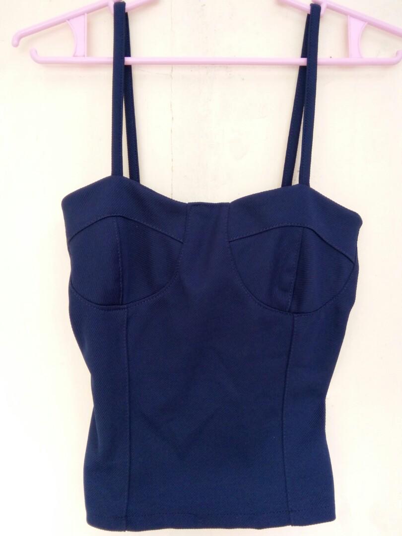 Navy bustier top clearance
