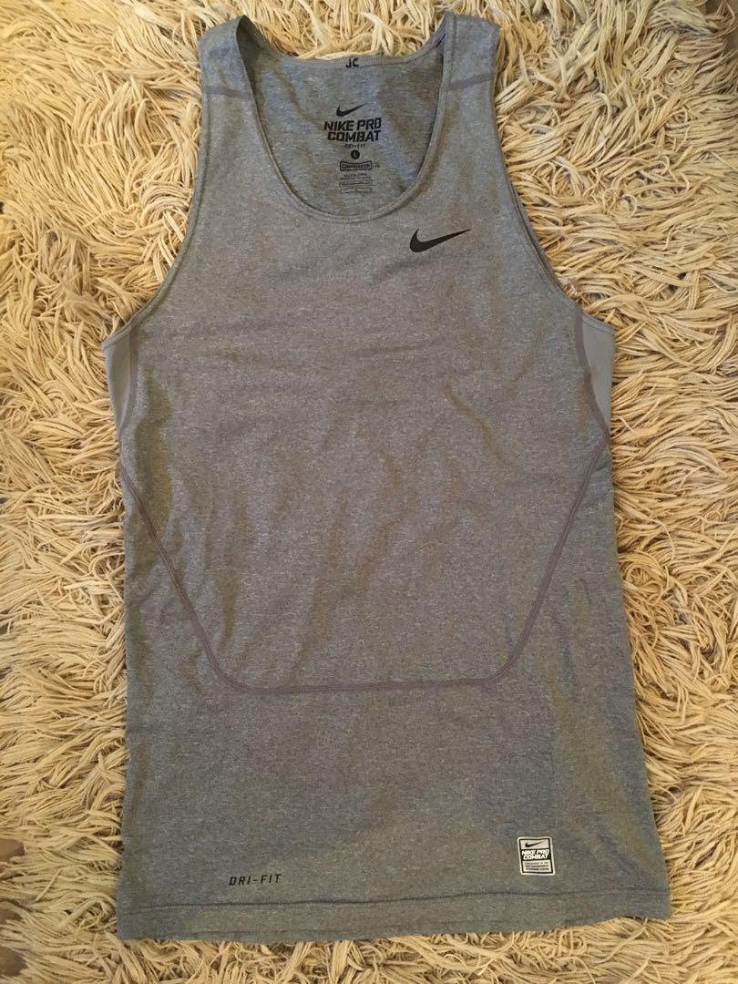 Nike Pro Combat Compression Tank Top, Men's Fashion, Activewear on Carousell