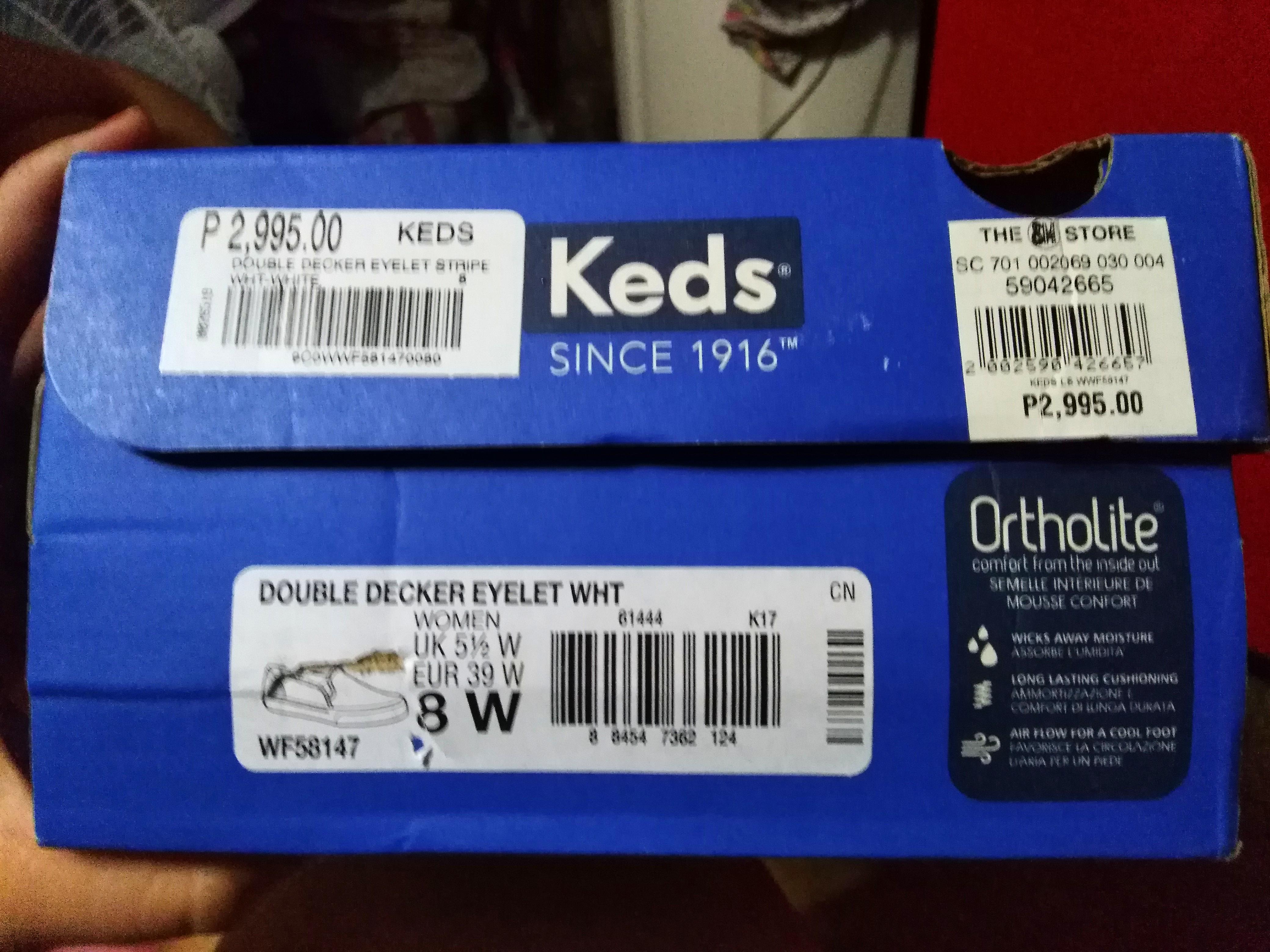 Orig Keds double decker eyelet stripe WHITE