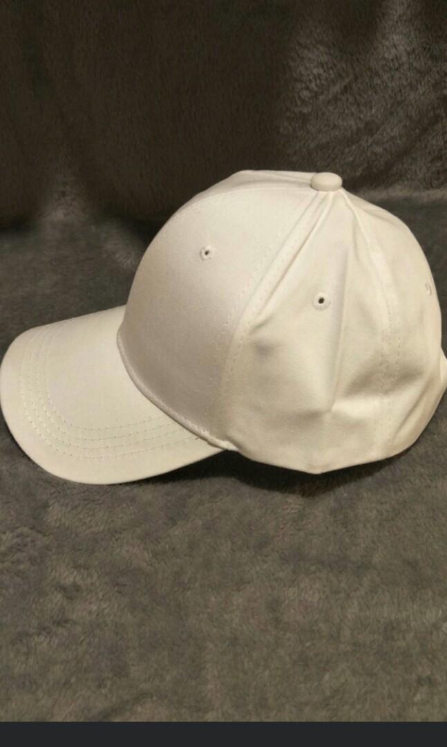 plain white baseball cap