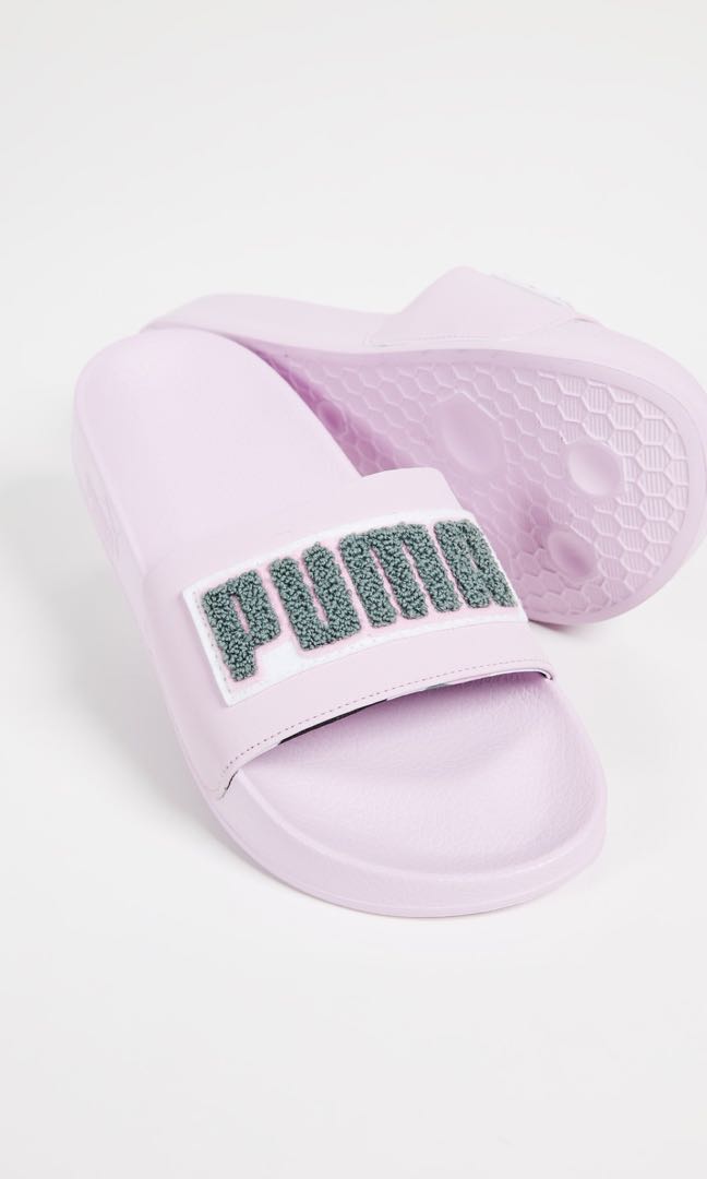 light pink puma slides