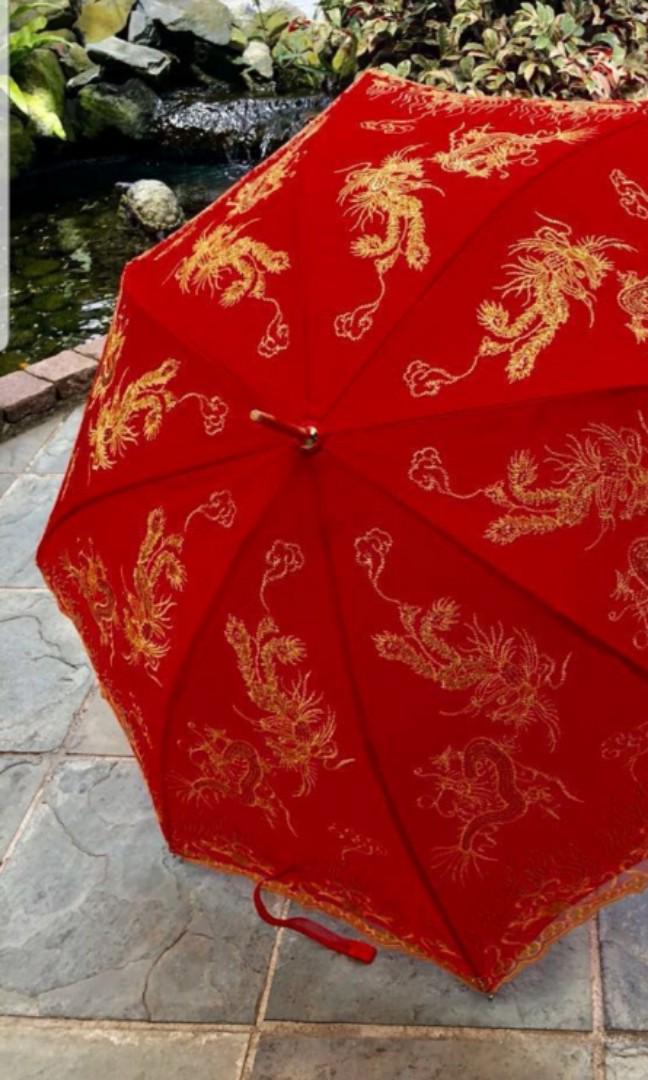 red wedding umbrella