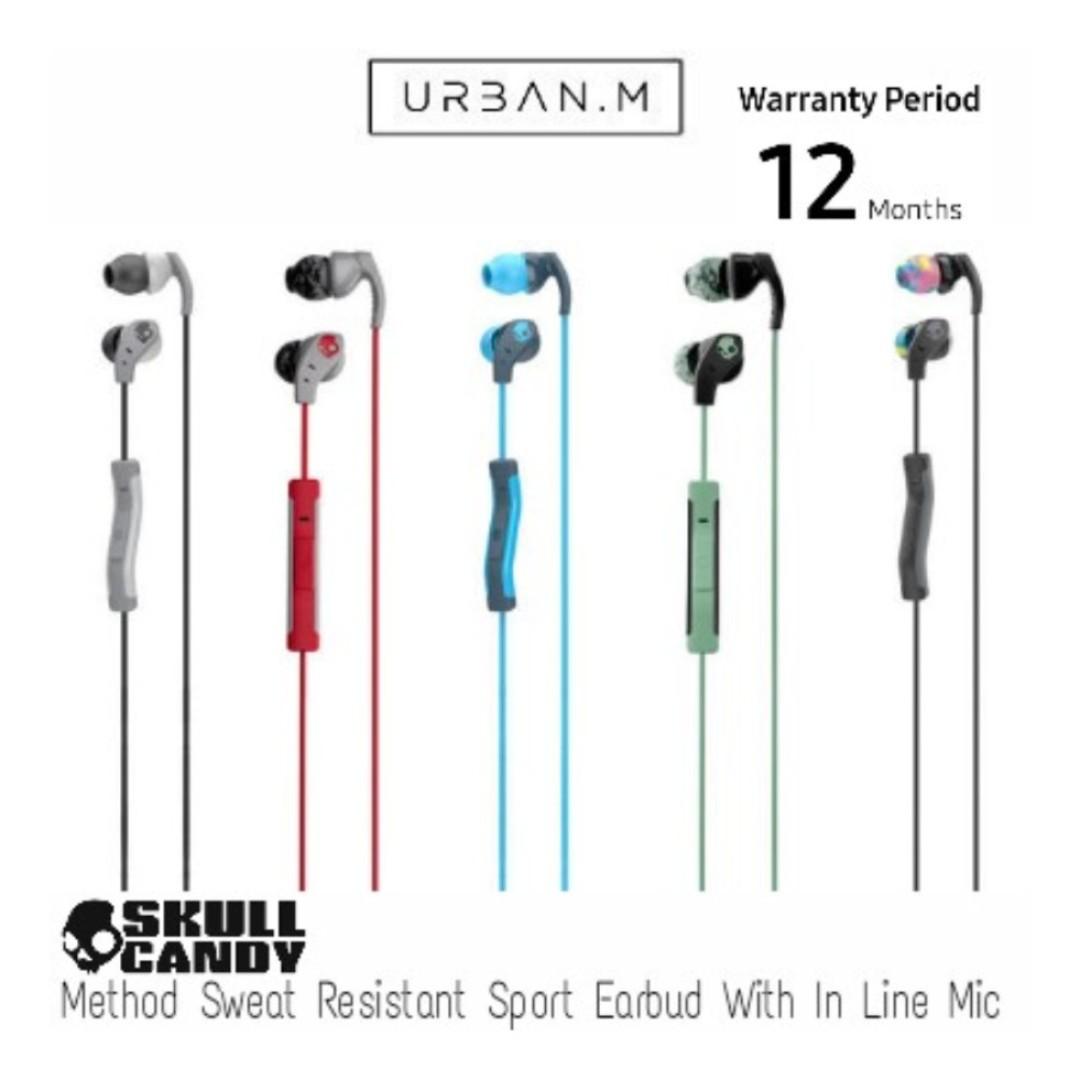 Skullcandy Method Sweat Resistant Sport Earbud with In Line Microphone Audio Earphones on Carousell