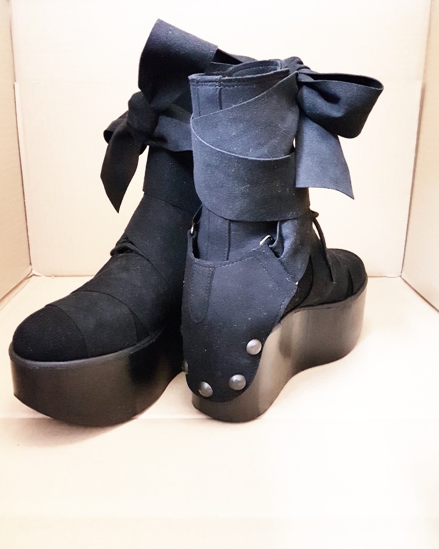 Tokyo bopper ribbon boots suede size23.0, Women's Fashion